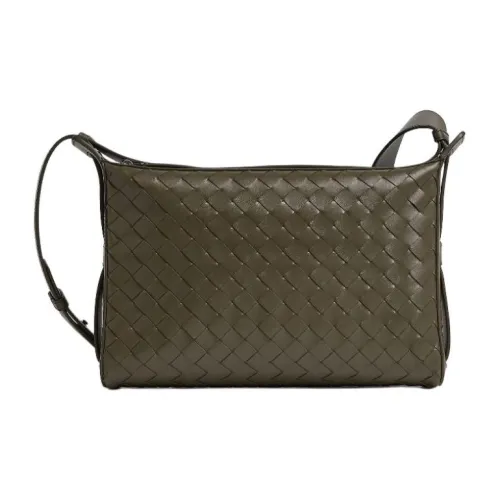 Bottega Veneta Intrecciato Телячья кожа Сумка на одно плечо Женская Желтая Зеленая