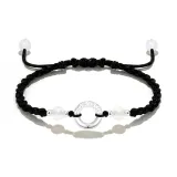 S990 Серебряный-Облако Распакованный Мирный Браслет-шнурок (Черный)