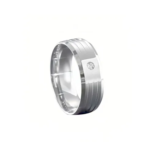 FOREVER MELODY Кольца из титанового стального сплава Мужские Серебряные