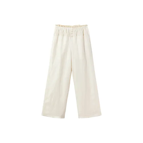 Ouyang Chrysanthemum Цветочная почка Белый Женские Повседневные брюки