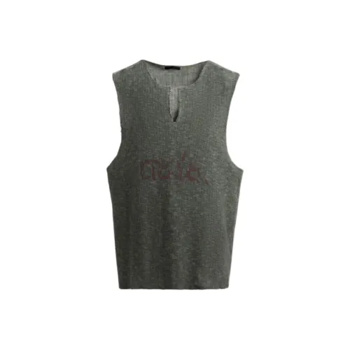 ZARA Выстиранный Зеленый Мужские Майки