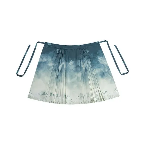 SONDR Яшмовая китайская юбка с узором "конское лицо" женская ханьфу