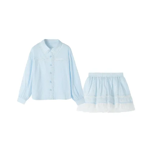 Детский комплект для детей 3-7 лет YUANYUAN GIRL 2 предмета рубашка + короткая юбка