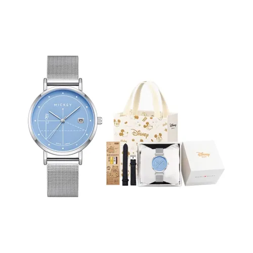 Disney Mickey Series Кварцевый механизм Металлический ремешок Часы Унисекс Белый циферблат