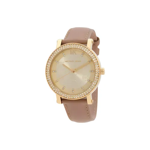 MICHAEL KORS Corey Collection Women's Watch Кварцевый механизм Кожаный ремешок 38 мм Золотой циферблат