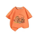 [Капибара 100% хлопковая футболка] Оранжевый