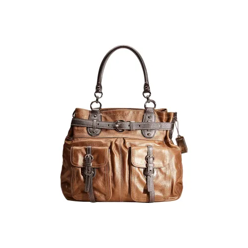 COACH Legacy кожаная дорожная сумка сумка на одно плечо большая женская латунь