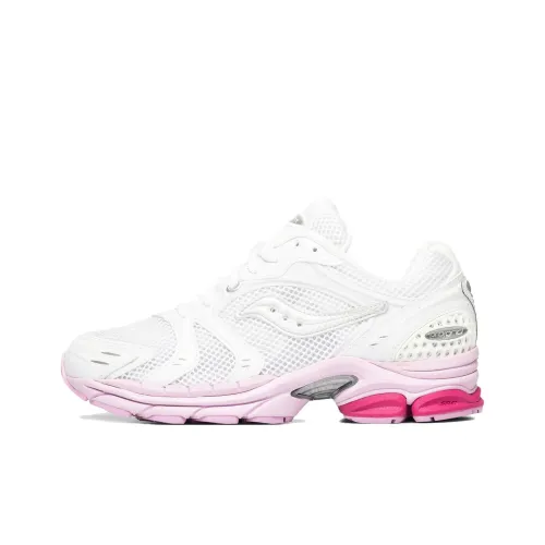 Saucony ProGrid Triumph 4 Противоскользящие Устойчивые к истиранию Низкий Топ Беговые кроссовки Женские Белые Розовые