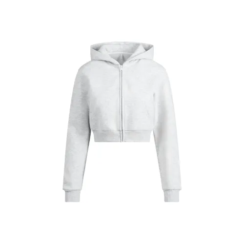 SKIMS SS25 Cotton Fleece Cropped ZIP UP Hoodie Sweatshirt Women's