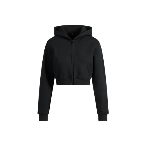 SKIMS SS25 Cotton Fleece Cropped ZIP UP Hoodie Sweatshirt Women's