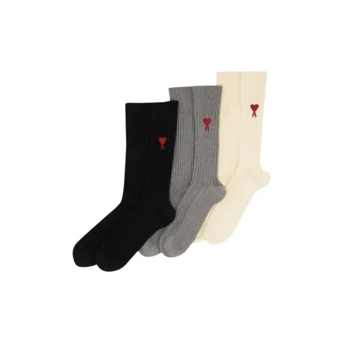 AMIRI 3 шт Черный + Серый+Белый Унисекс MID Носки до икры