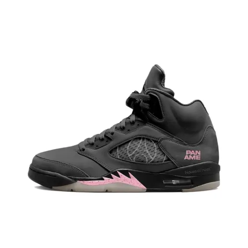 PSG x Jordan Air Jordan 5 Противоскользящие устойчивые к истиранию высокие топы Винтажные баскетбольные кроссовки Унисекс Черные