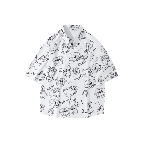 HOKLV Белая унисекс рубашка