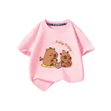 [Капибара 100% хлопковая футболка] Розовый