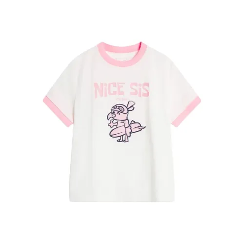 LINING YOUNG Sports Life Collection T-рубашка Milky Белый Сладкий Абрикос Пудра Детский