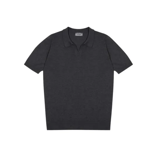 JOHN SMEDLEY Мужская поло угольно-серого цвета