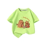 [Капибара 100% хлопковая футболка] Неоновый зеленый