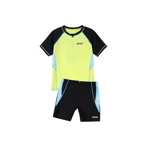 XTEP Чисто Черный/Серебряный Туманный Желтый Купальники для Детей