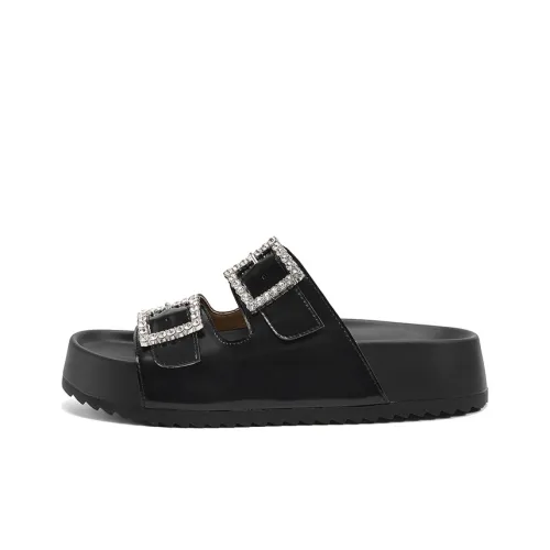 KEKAFU Резиновая подошва блестки противоскользящие амортизирующие шоки слипоны женские