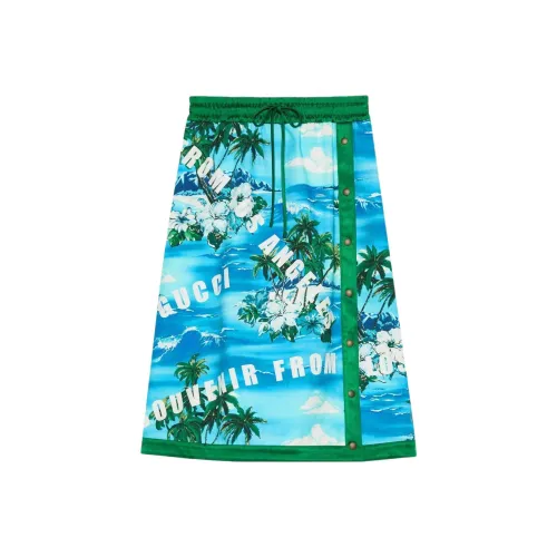 GUCCI Love Parade FW22 Повседневный Длинный Юбка Женские Синий