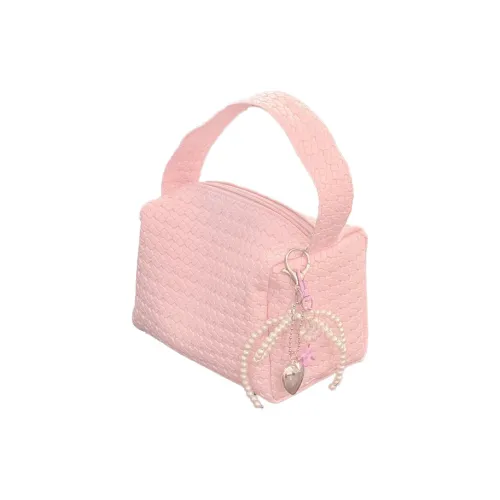 Gentle Welcome Розовый Цветочный Вязаный Ткань Ручная Сумка для Хранения Сумка для Туалетных Принадлежностей Сумка Путешественническая Косметичка Портативная