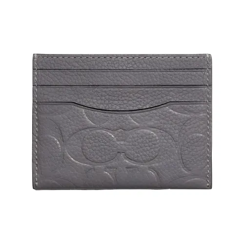 COACH Card Case Зернистая кожа личи кожа держатель для карт мужской серый