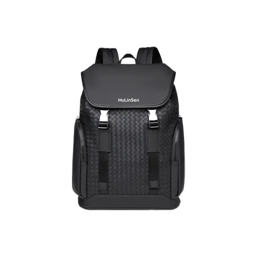 Mulinsen PVC Рюкзак Ноутбук Сумка Стандартная Унисекс Ткань Вязаная Черная Клетка