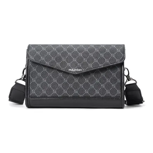 Mulinsen ПУ (полиуретан) Сумка через плечо Мужская Узор Черный