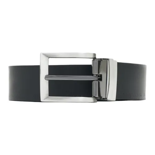 ARMANI EXCHANGEAE Переработанная кожа Спилок коровьей кожи Полиуретановая кожа Ремни Мужской Черный 3,5CM