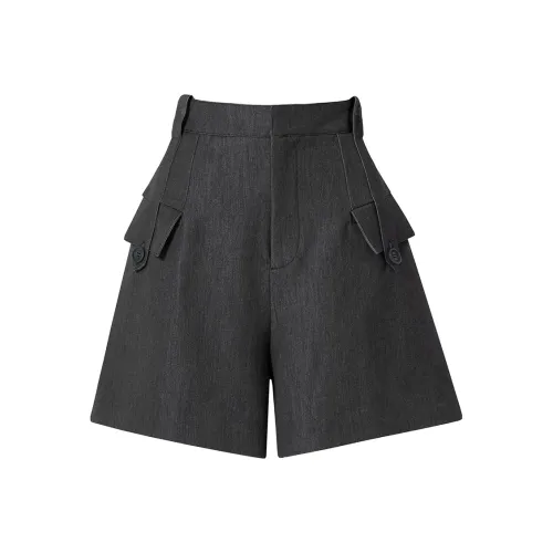 SOON FLOWER Повседневные шорты Женские Черный Серый