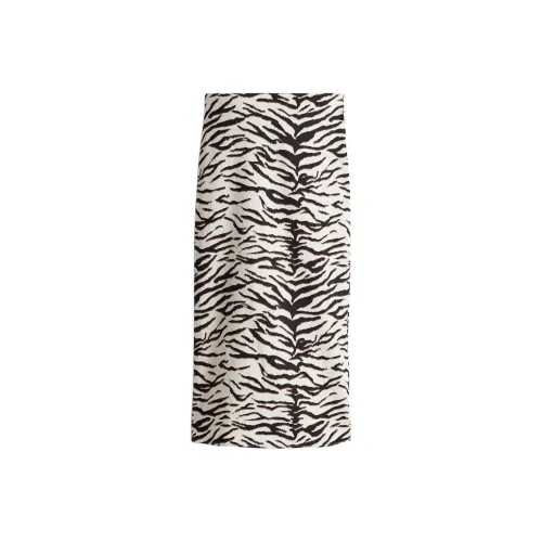 H&M Женские повседневные длинные юбки с кремовым/зебровым принтом