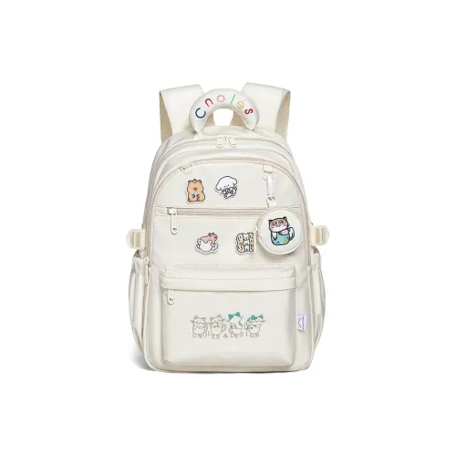 CNOLES Ткань Рюкзак Большой Женские Кремово-белый Кардамон Пудра