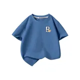 100% хлопковая футболка с короткими рукавами в синем цвете