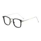 Черно-серебряная оправа с белыми линзами T64