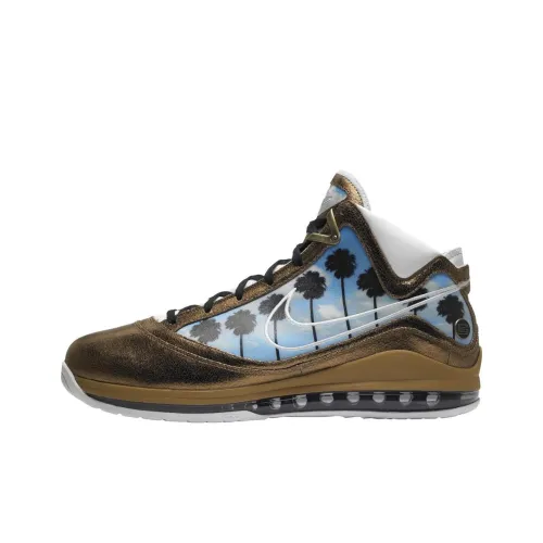 Nike Lebron 7 Slip-resistant Abrasion-resistant MID Баскетбольные кроссовки Unisex Blue