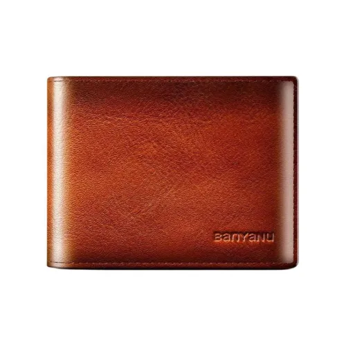 Banyanu Кошелек из коровьей кожи держатель для карт мужской желтый коричневый