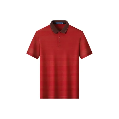 LUOZI Мужское Поло Бордового цвета