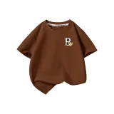 [100% cotton футболка с короткими рукавами] Темно-кофейный