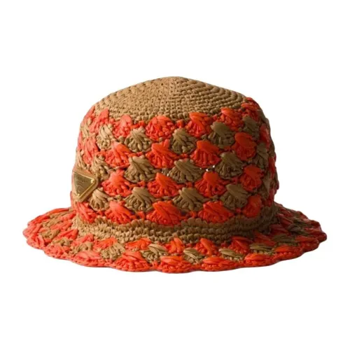 PRADA Ткань Эмаль Шляпы ведра Женские Оранжевые