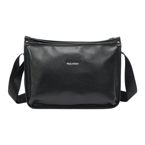 Mulinsen ПУ (полиуретан) Маленькая квадратная сумка через плечо обычная унисекс черная