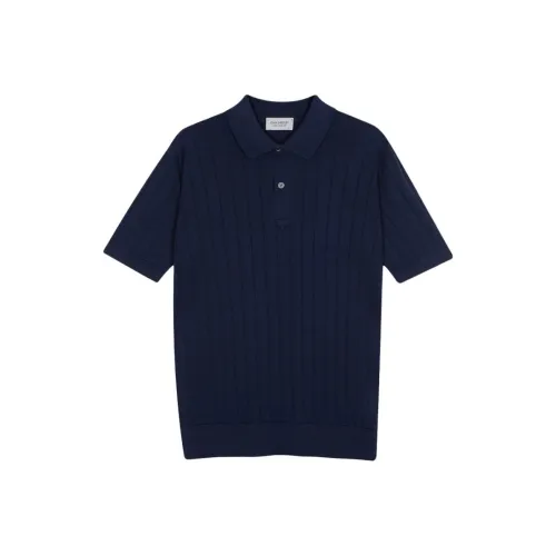 JOHN SMEDLEY Мужская поло цвета French Navy Blue
