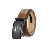 Чёрные линзы / металлическая пряжка +60-С с рельефом, желто-коричневый ремешок