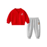 Космос Nubi/Красный+Серый Брюки[Весенний Осенний]