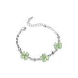 Счастливый браслет с четырехлистным клевером [зеленый]