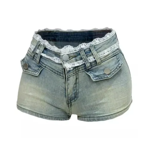 RENBEN Джинсовые шорты Женские Светло-синие