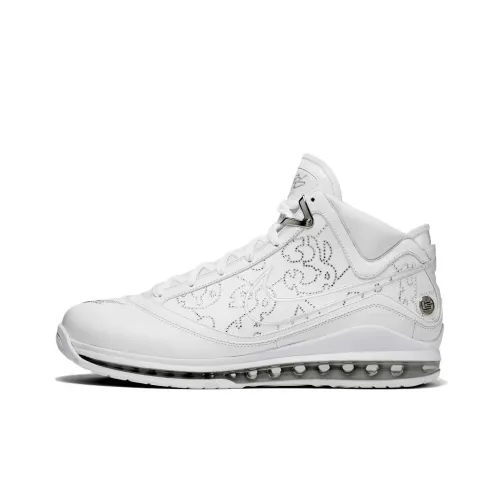 Nike Lebron 7 Slip-resistant Abrasion-resistant MID Баскетбольные кроссовки Unisex Белый