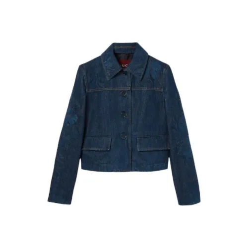 GUCCI FW25 Denim Jacket Women's Blue GUCCI FW25 Деним Куртка Женская Синяя