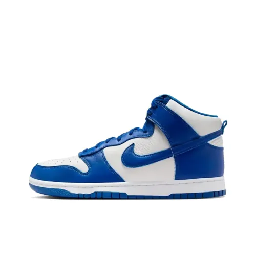Nike Dunk Slip-Resistant Abrasion-Resistant High Top Skateboard Shoes Unisex White Blue
