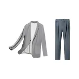 Светло-серый топ + серые штаны