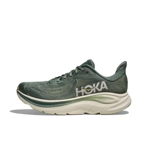 HOKA ONE ONE CLIFTON 10 Противоскользящие устойчивые к истиранию низкий топ беговые кроссовки мужские темно-зеленый